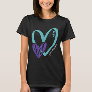 Sie Selbstmordpräventionsbewusstsein Türkis Lila H T-Shirt
