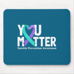 Sie Selbstmordpräventionsbewusstsein Türkis & Lila Mousepad