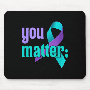 Sie Selbstmordpräventionsbewusstsein Türkis Lila R Mousepad