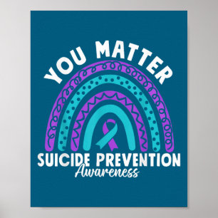 Sie Selbstmordpräventionsbewusstsein Türkis & Purp Poster