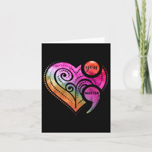 Sie Semicolon Herz Mental Health Awareness Karte