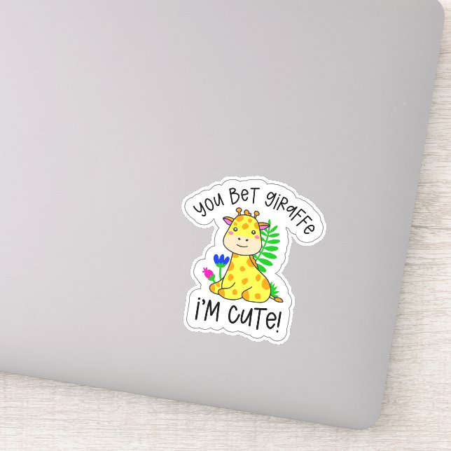 Sie setzen Giraffe, ich bin Niedlich Aufkleber (Detail)