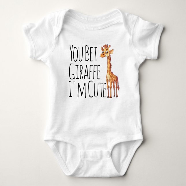 Sie setzen Giraffe, ich bin Niedlich Baby Strampler (Vorderseite)