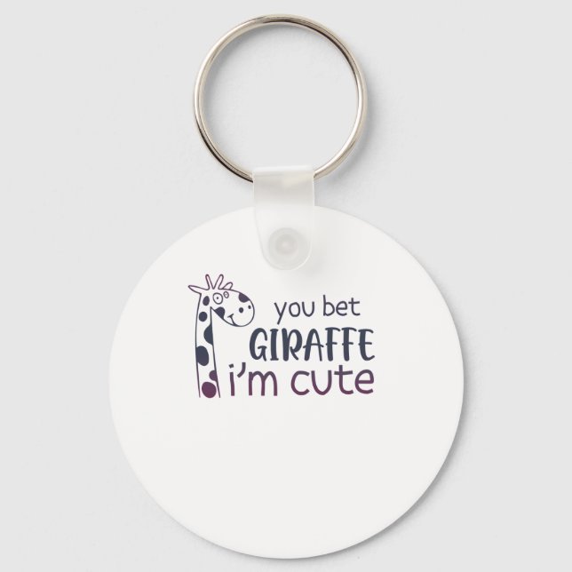 Sie setzen Giraffe, ich bin Niedlich Schlüsselanhänger (Vorderseite)
