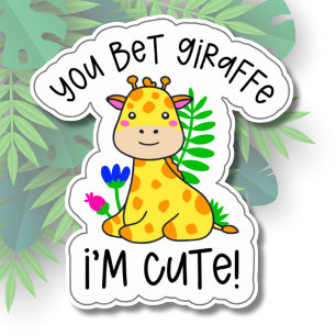 Sie setzen Giraffe, ich bin Niedlich wasserdicht Aufkleber