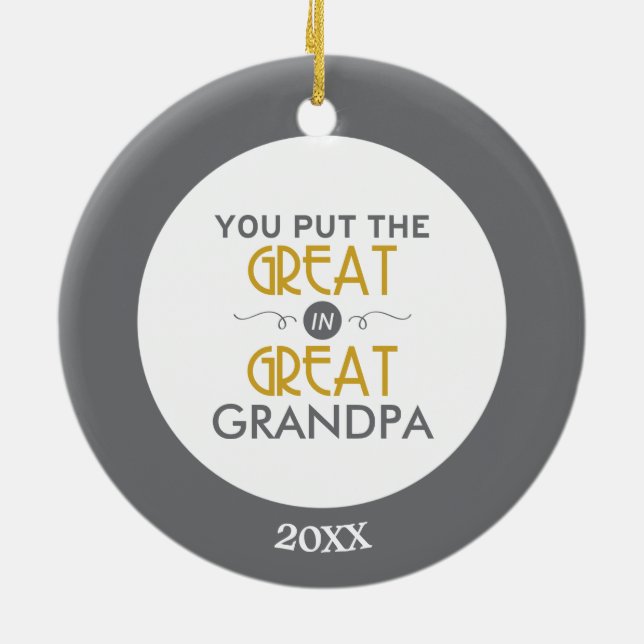 Sie setzten das große in großen Großvater ein Keramik Ornament (Hinten)