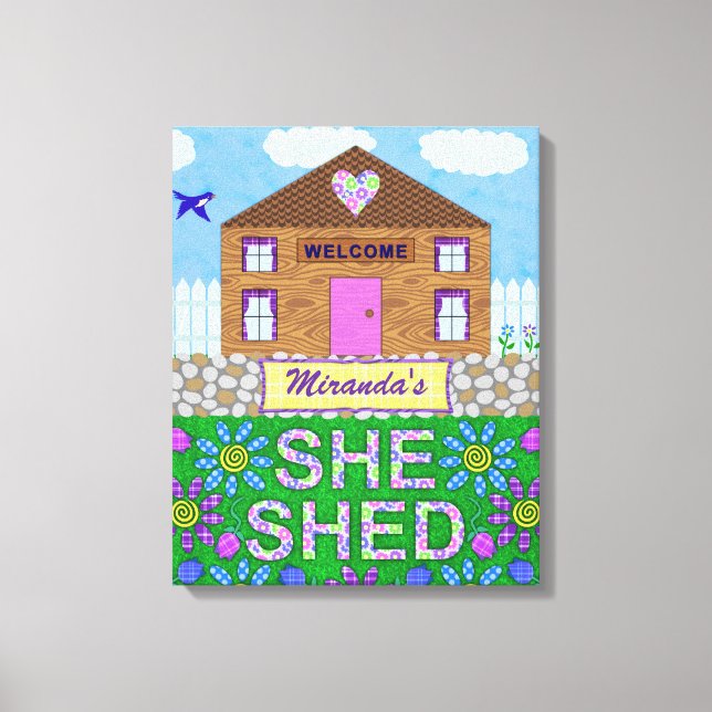 Sie Shuit Woman Höhlengarten Hütte Personalisierte Leinwanddruck (Vorderseite)