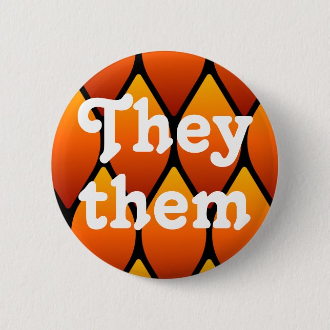 Sie/sie Dragon Scales Pronoun Button (Vorderseite)