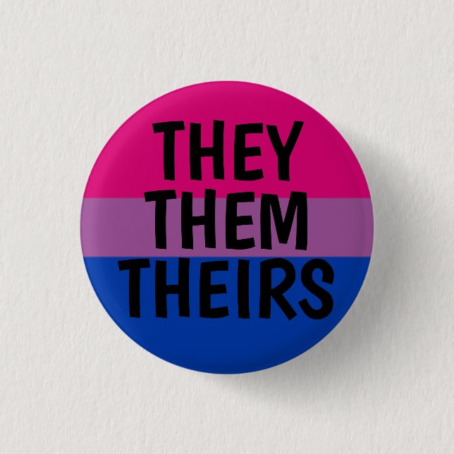 sie/sie/ihr bisexuelle Stolzflagge der Pronomina Button (Vorderseite)