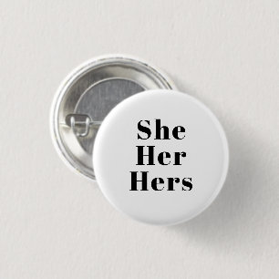 Sie, sie, ihr Schwarz-weißes Geschlecht Pronouns  Button
