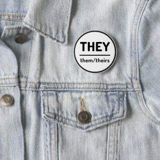Sie sie ihre Pronoun-Taste - Weiß Button