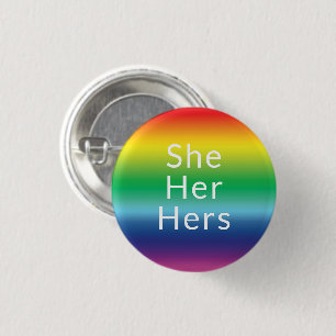 Sie, sie, ihre Pronouns Lgbtq Lgbt Pride Rainbow Button
