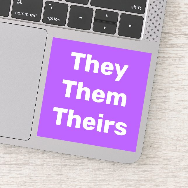 Sie sie ihre Pronouns Vinyl Sticker (Detail)
