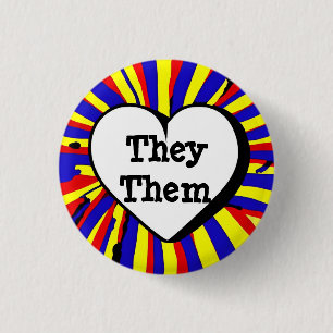 Sie / sie individuell anpassbares Pronoun-Abzeiche Button