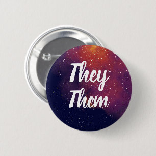 Sie/sie kundengerechtes Galaxie-Pronomen Button