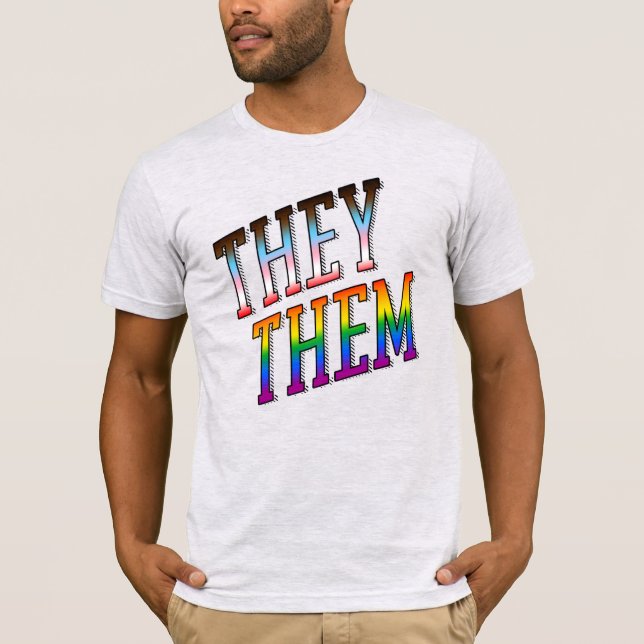 Sie / Sie Progress Pride Pronomen T-Shirt (Vorderseite)