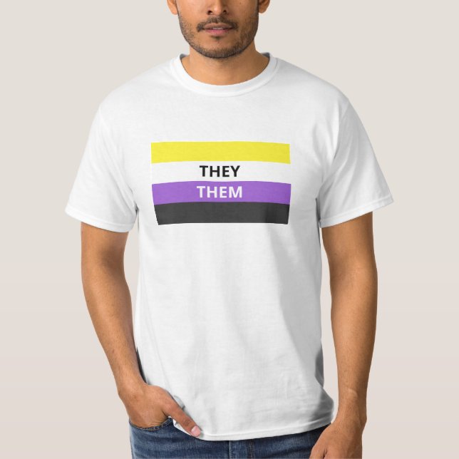 Sie/sie Pronomen-Nicht-Binärer Flaggen-Wert-T - T-Shirt (Vorderseite)