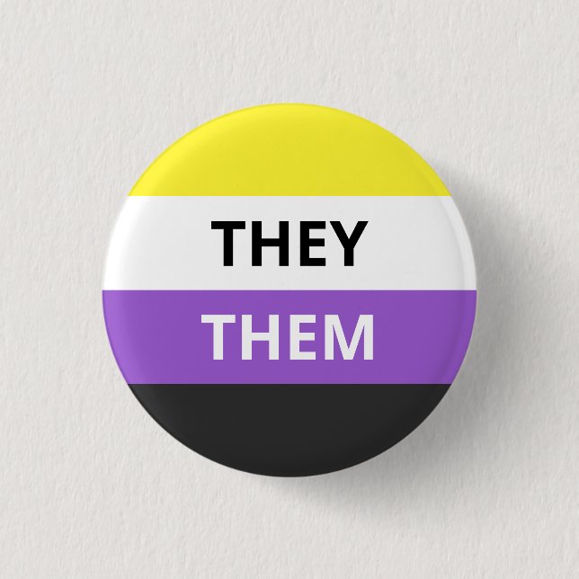 Sie/sie Pronomen-Nicht-Binäres Flaggen-Abzeichen Button (Vorderseite)