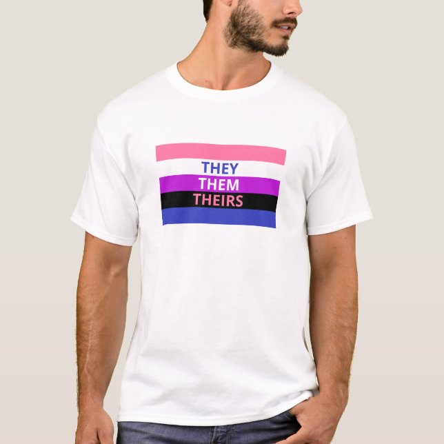 Sie/sie Pronomina Genderfluid T-Shirt (Vorderseite)