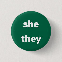 Sie/sie Pronoun-Button, 1¼ Zoll-Taste Button
