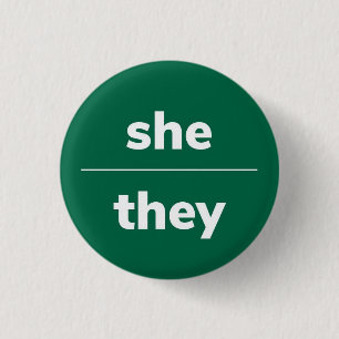 Sie/sie Pronoun-Button, 1¼ Zoll-Taste Button
