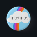 Sie/sie Pronouns farbenfrohe Regenbogenwolke Button<br><div class="desc">Dekorieren Sie Ihr Outfit mit diesem coolen Kunstknopf. Macht ein großartiges Geschenk! Sie können ihn anpassen und auch Text hinzufügen. Karo in meinem Shop für viel mehr Farben und Muster! Lass mir Bescheid,  wenn du auch etwas Gewohntes willst.</div>