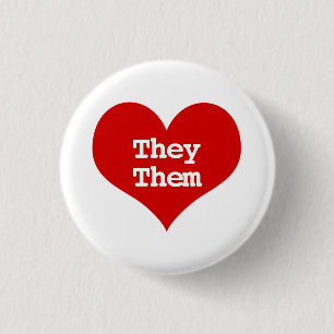 Sie sie Pronouns Red Liebe Herztasten Button