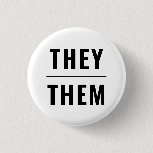 Sie sie Pronouns Schwarz-weiß lgbtq Gay Pride Button (Vorderseite)