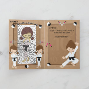 Sie sind A-Maze-ing Girls Karate Happy Birthday Karte