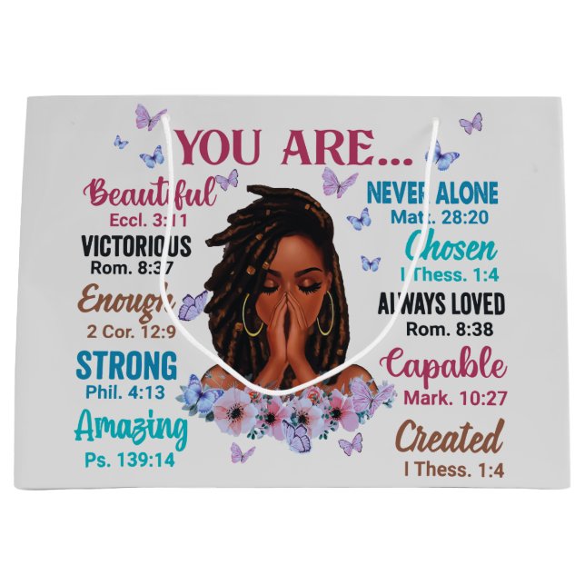 Sie sind afrikanische Melanin Black Woman SIsta Große Geschenktüte (Vorderseite)
