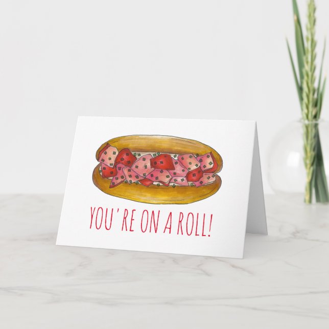 Sie sind auf einer (Lobster) Roll Glückwunschkarte Karte (Vorderseite)