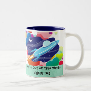 Sie sind aus diesem WeltValentinsgruß heraus Zweifarbige Tasse