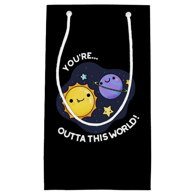 Sie sind außerhalb dieser Welt Astronomie Pun Dark Kleine Geschenktüte (Vorderseite)