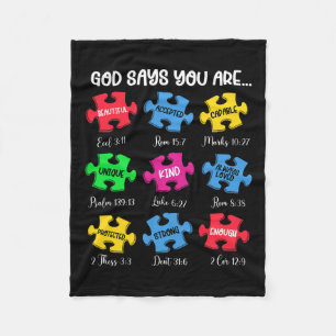 Sie sind Autismus Bewusstsein Puzzle Bible Verses  Fleecedecke