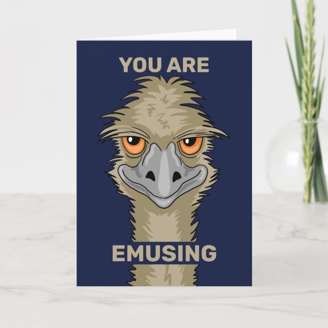 Sie sind begeistert lustigen Emu Pun Gruß Karte (Vorderseite)