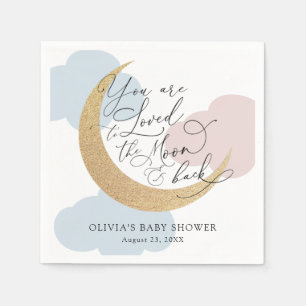 Sie sind begeistert von der Mond Pink Blue Baby Du Serviette