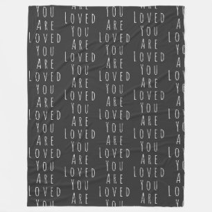 Sie sind begeisterte inspirierende Worte Schwarz-w Fleecedecke