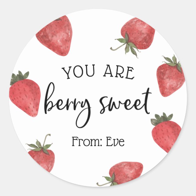 Sie sind Berry Sweet Valentine Runder Aufkleber (Vorderseite)