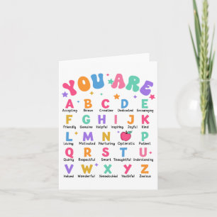 Sie sind Buchstaben Alphabet lernen Abcs Inspirati Karte