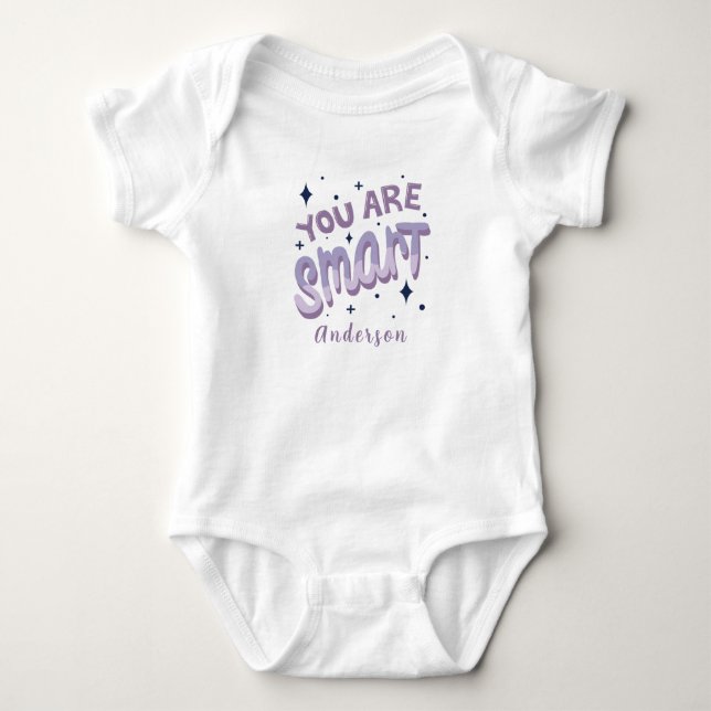 Sie sind clever Personalisierter Name Niedlich Baby Strampler (Vorderseite)
