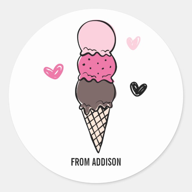 Sie sind Coole Eiscreme-Valentinstag-Aufkleber Runder Aufkleber (Vorderseite)