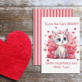 Sie sind das "Meow Small Kid's Class Valentine" de Mitteilungskarte