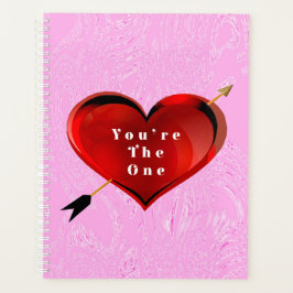 Sie sind das One Heart on Pink Ice Spiral Notebook Planer