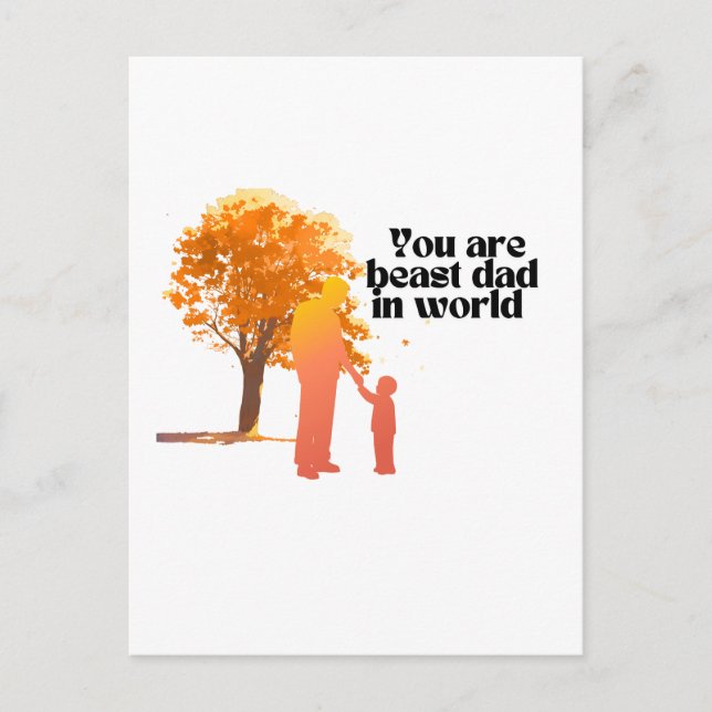 Sie sind der beste Vater der Welt - Herzlicher Typ Postkarte (Vorderseite)