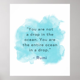 Sie sind der ganze Ozean in einem Tropfen - Rumi Z Poster