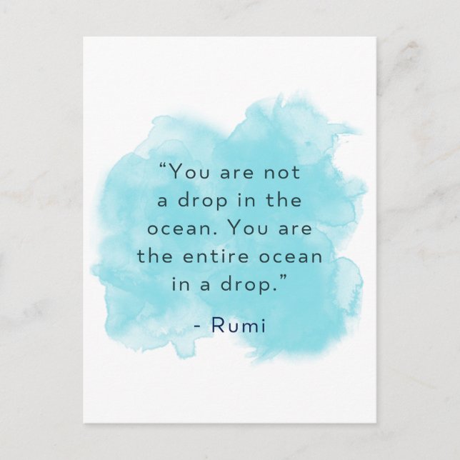 Sie sind der ganze Ozean in einem Tropfen - Rumi Z Postkarte (Vorderseite)