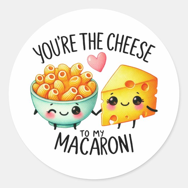 Sie sind der Käse zu My Macaroni - Runder Aufkleber (Vorderseite)
