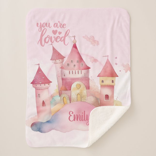 Sie sind der Lieblingspalast auf der rosa Cloud Sherpadecke (Vorderseite)