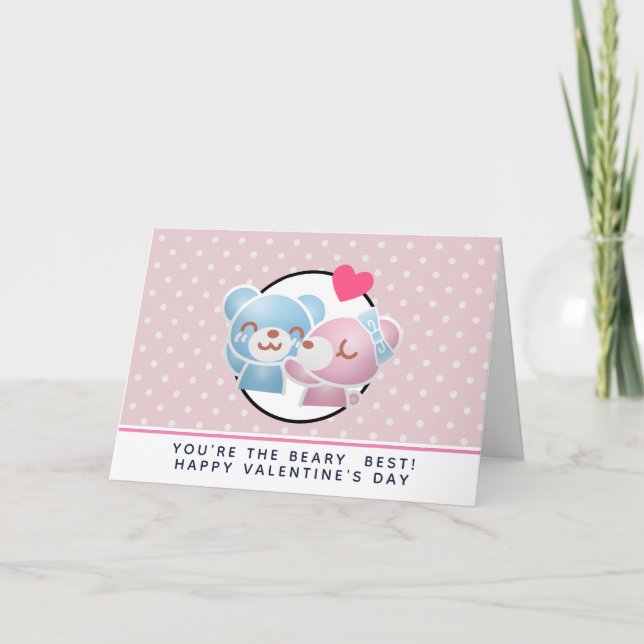 Sie sind die Beary Best Kissing Bears Valentins Karte (Vorderseite)