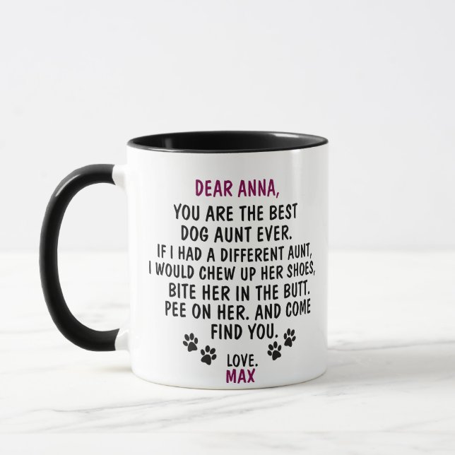Sie sind die beste Hundetante aller Zeiten. Tasse (Links)